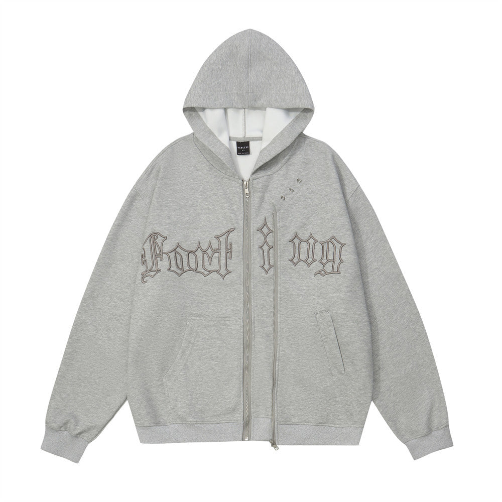 Letter Embroidered Cardigan Sweater For Men