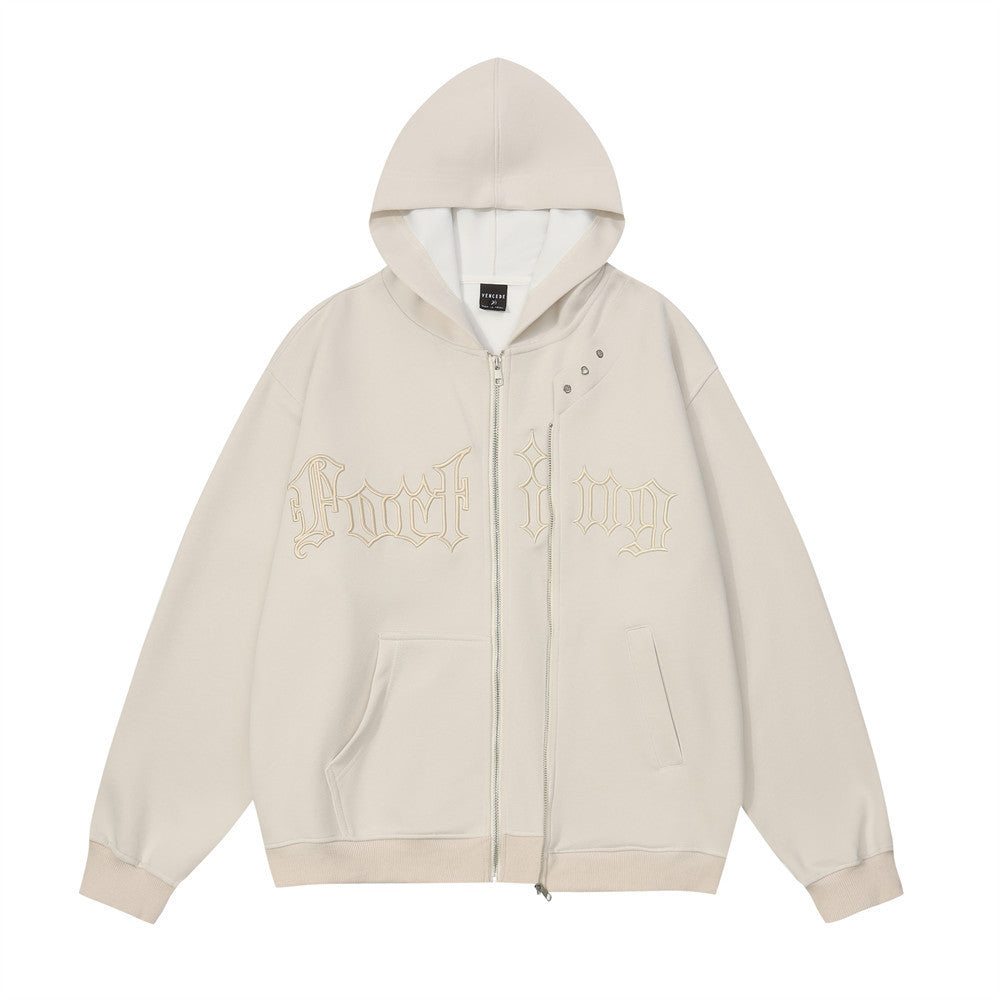 Letter Embroidered Cardigan Sweater For Men