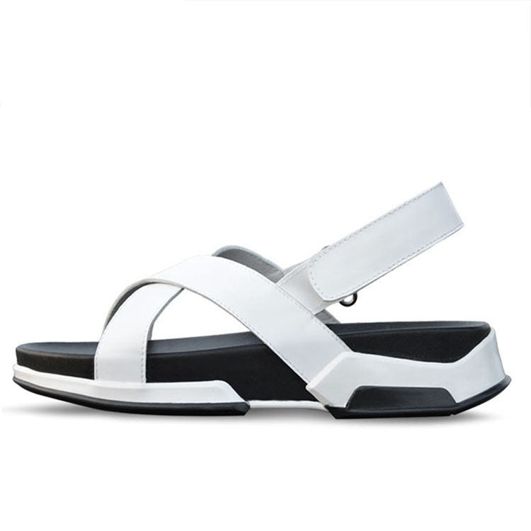 Casual Men's Sandals Genuine Leather Elevator Beach