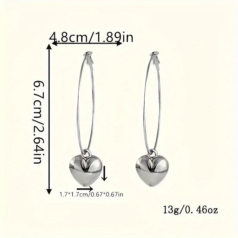 Fashion Heart-Shaped Pendant Hollow Earrings