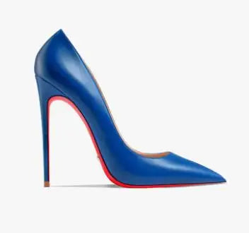 HLTINO Sexy Women Red Bottom Shoes Ladies Fashion Matte Finish High Heel Stilettos Autumn Spring Blue Black Shoe Daily Pump