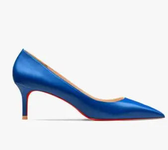 HLTINO Sexy Women Red Bottom Shoes Ladies Fashion Matte Finish High Heel Stilettos Autumn Spring Blue Black Shoe Daily Pump