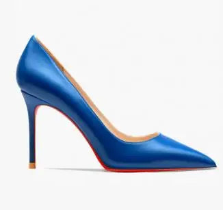 HLTINO Sexy Women Red Bottom Shoes Ladies Fashion Matte Finish High Heel Stilettos Autumn Spring Blue Black Shoe Daily Pump