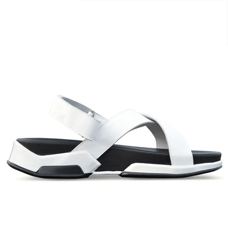Casual Men's Sandals Genuine Leather Elevator Beach