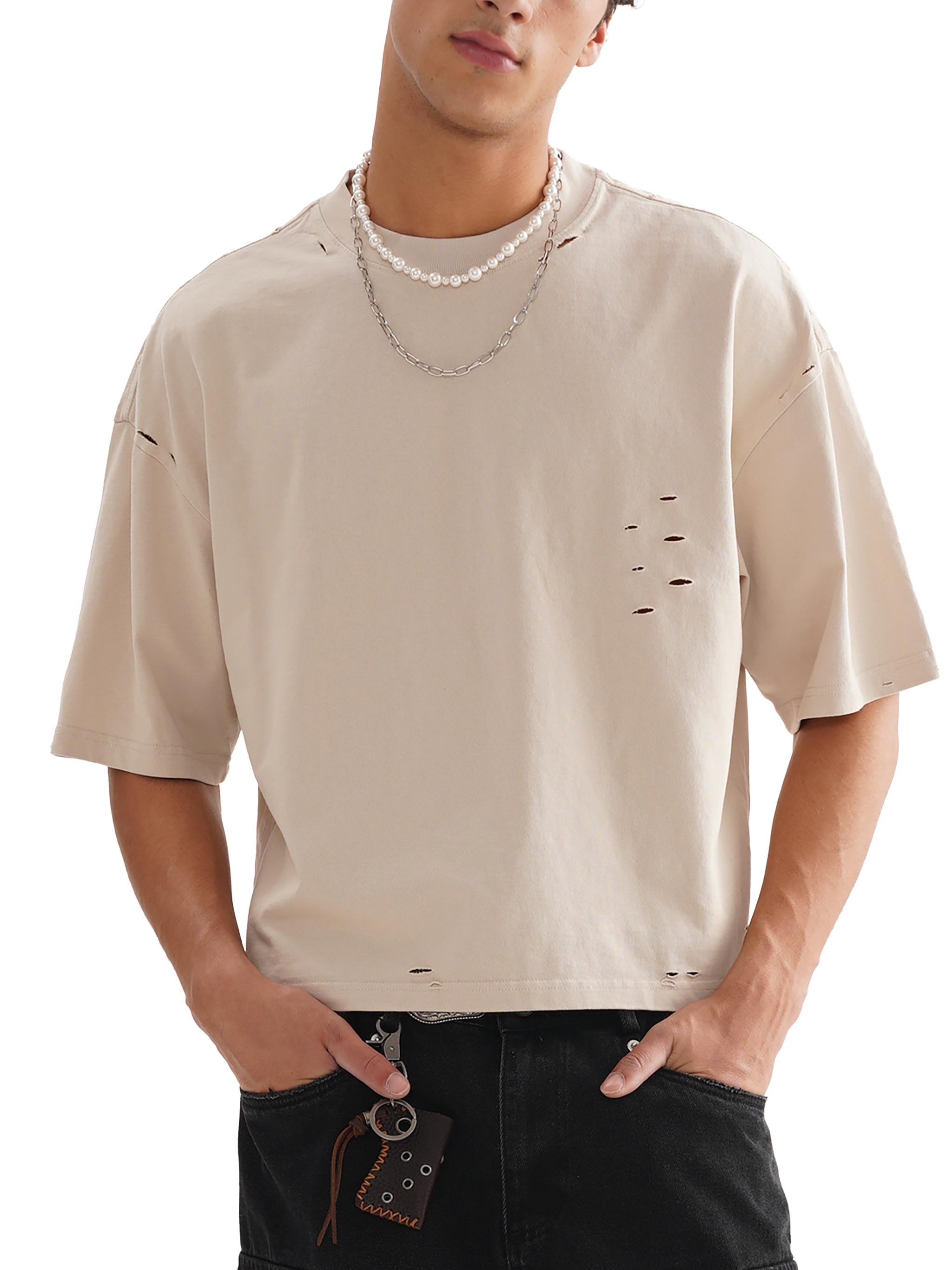 Classic Frayed Boxy Tee - 250 GSM