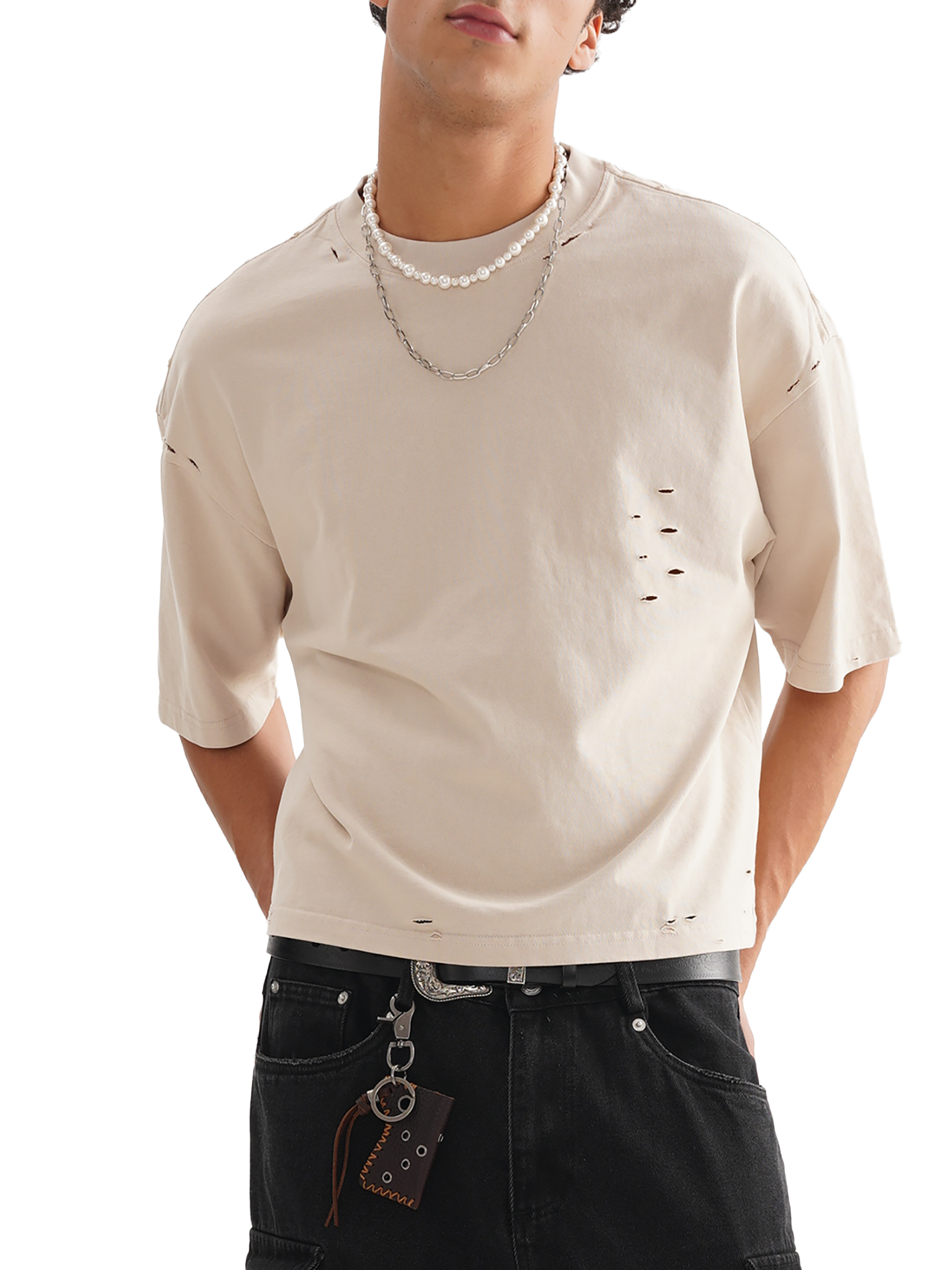 Classic Frayed Boxy Tee - 250 GSM